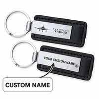 Thumbnail for Yakovlev Yak-52 - Leather Key Chain - Faux Leather - Heritage - Black + Name