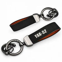 Thumbnail for Yakovlev Yak-52 - Leather Key Chain - Horseshoe Buckle - Heritage - Black
