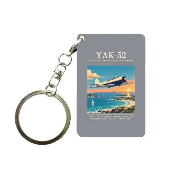 Yakovlev Yak-52 - Poster - Key Chain - Gray