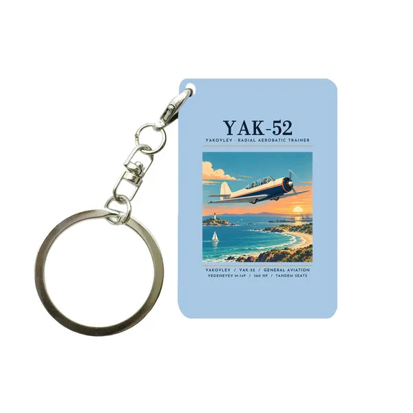 Yakovlev Yak-52 - Poster - Key Chain - Light Blue