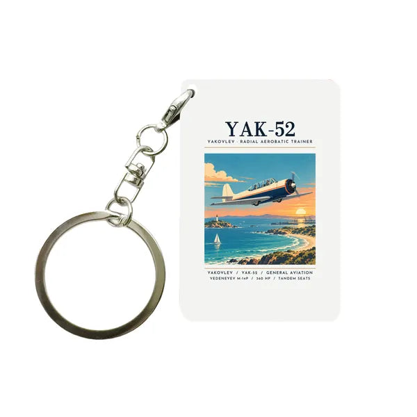 Yakovlev Yak-52 - Poster - Key Chain - White