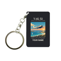 Thumbnail for Yakovlev Yak-52 - Poster + Name - Key Chain - Black