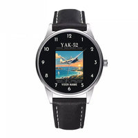 Thumbnail for Yakovlev Yak-52 - Poster + Name - Leather Strap - Black Leather Strap