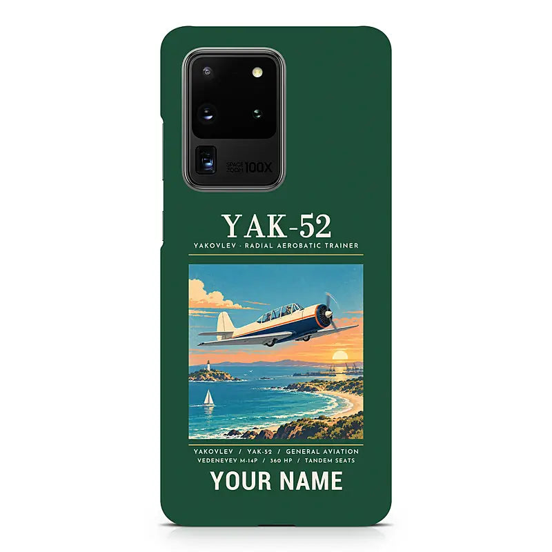 Yakovlev Yak-52 - Poster + Name - Samsung Case - Dark Green