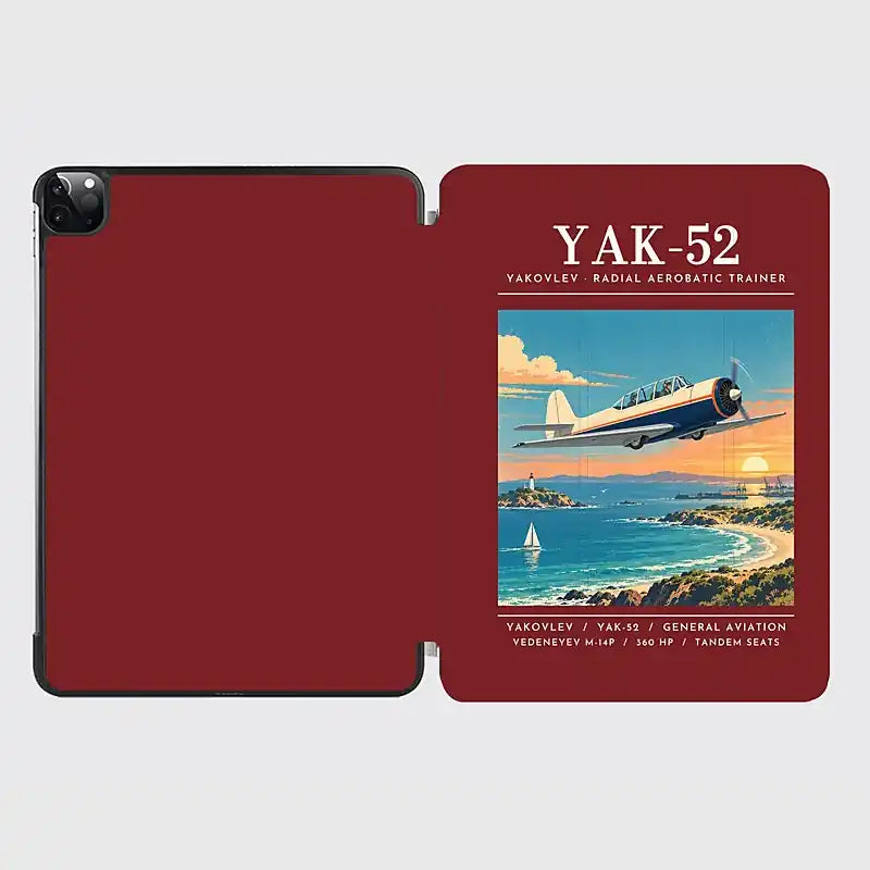 Yakovlev Yak-52 - Poster - iPad Case - Dark Red