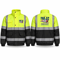 Thumbnail for Yakovlev Yak-52 Reflective Winter Jackets - Cartoon - Fluorescent Yellow & Navy