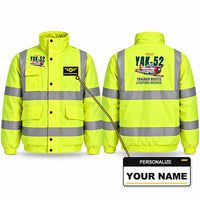 Thumbnail for Yakovlev Yak-52 Reflective Winter Jackets - Cartoon + Name - Fluorescent Yellow