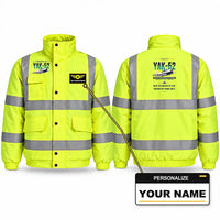 Thumbnail for Yakovlev Yak-52 Reflective Winter Jackets - Original + Name - Fluorescent Yellow