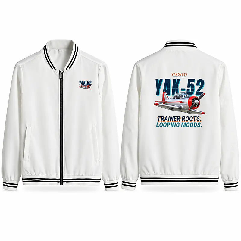 Yakovlev Yak-52 Stylish Jackets - Baseball Collar - Cartoon - White