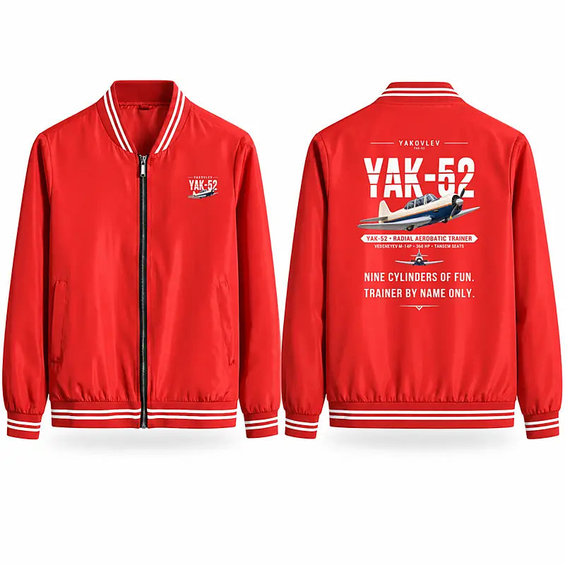 Yakovlev Yak-52 Stylish Jackets - Baseball Collar - Original - Red