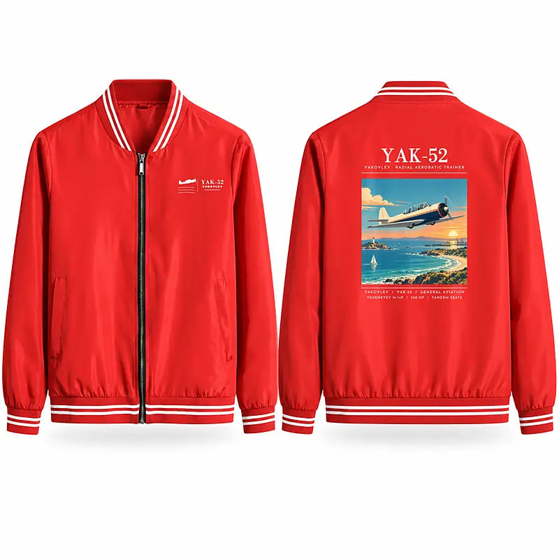 Yakovlev Yak-52 Stylish Jackets - Baseball Collar - Poster - Red