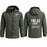 Thumbnail for Yakovlev Yak-52 Stylish Jackets - Hooded Windbreaker - Cartoon - Olive Green