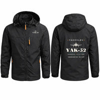 Thumbnail for Yakovlev Yak-52 Stylish Jackets - Hooded Windbreaker - Heritage - Black