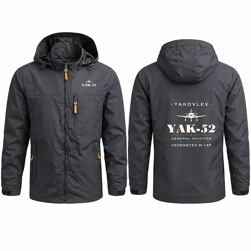 Yakovlev Yak-52 Stylish Jackets - Hooded Windbreaker - Heritage - Charcoal