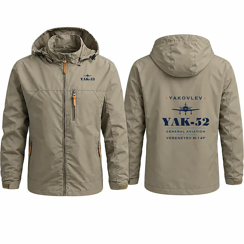 Yakovlev Yak-52 Stylish Jackets - Hooded Windbreaker - Heritage - Khaki