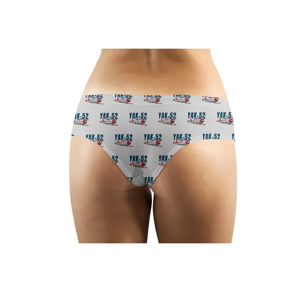 Yakovlev Yak-52 - Women Panties - Cartoon Pattern - Light Gray - Back