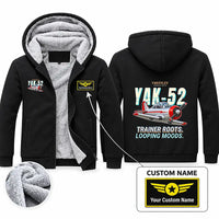 Thumbnail for Yakovlev Yak-52 Zipped Sweatshirts - Cartoon + Name - Black