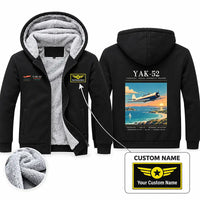 Thumbnail for Yakovlev Yak-52 Zipped Sweatshirts - Poster + Name - Black