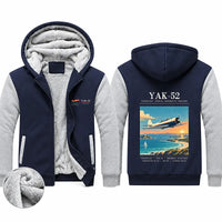 Thumbnail for Yakovlev Yak-52 Zipped Sweatshirts - Poster - Navy & Gray