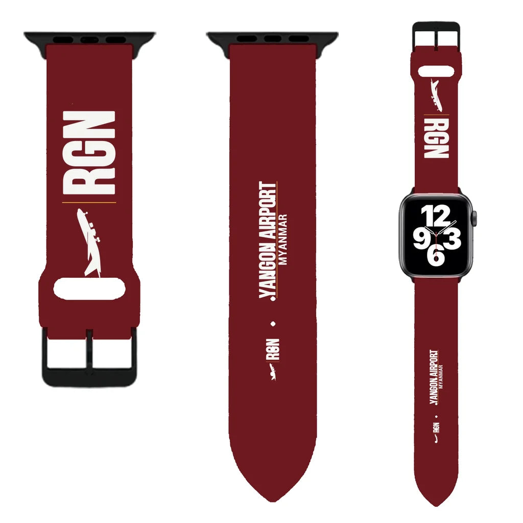 WBV6 | Yangon International Airport RGN | Dark Red (Metal Buckle)
