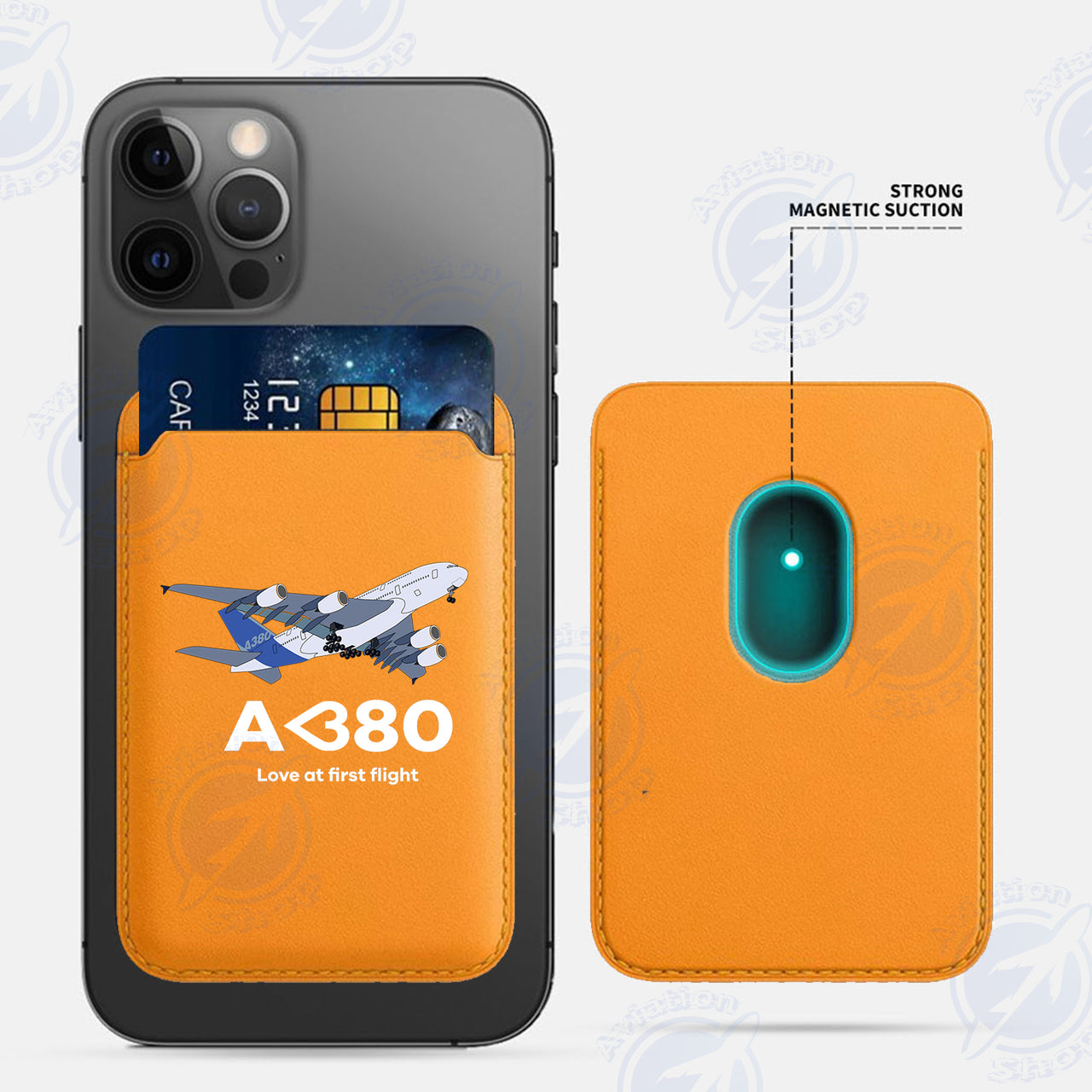 Airbus A380 Love at first flight iPhone Cases Magnetic Card Wallet