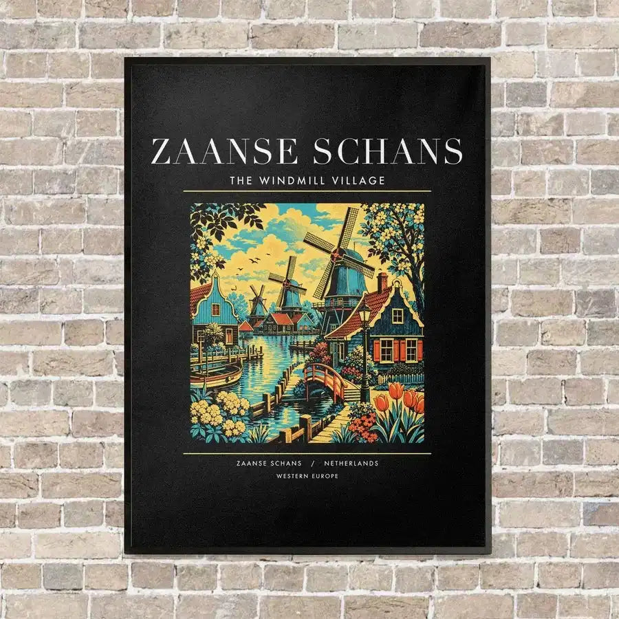 ZAANSE SCHANS - Poster - Canvas Framed - Black