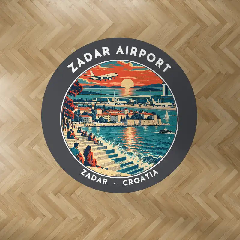 Zadar Airport (ZAD) Carpets - Carpet Round - Badge - Dark Gray