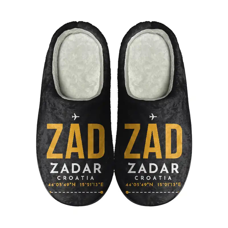 Zadar Airport (ZAD) Slippers & Flip Flops - Slippers - Cotton - Code - Same - Black