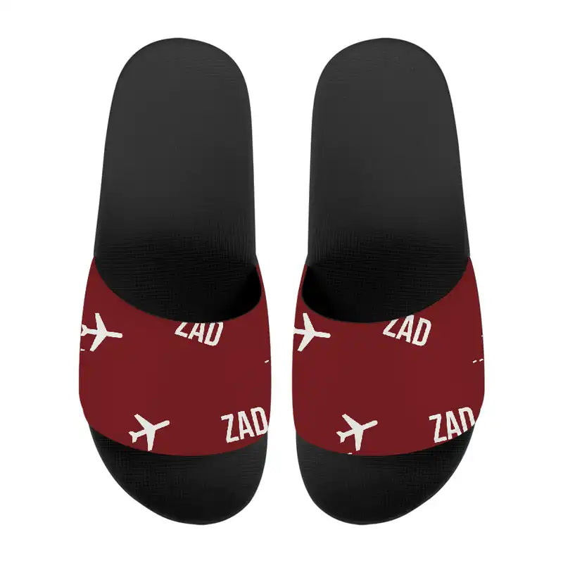Zadar Airport (ZAD) Slippers & Flip Flops - Slippers - Sport - Pattern - Dark Red