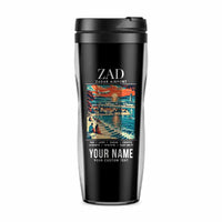 Thumbnail for Zadar Airport (ZAD) Travel Mugs - Poster + Name - Plastic (No Holder) - Black
