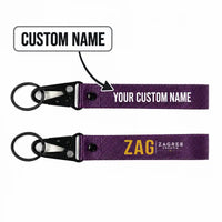 Thumbnail for Franjo Tuđman Airport Zagreb (ZAG) Hawk-Shaped Key Chains - Hawk Key Chain - Tag - Purple + NAME