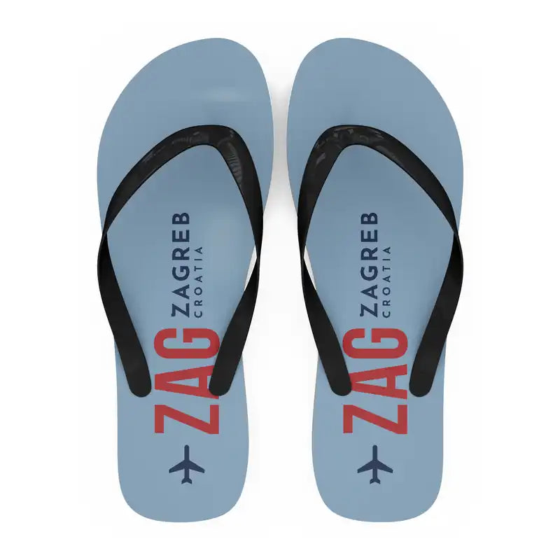 Franjo Tuđman Airport Zagreb (ZAG) Slippers & Flip Flops - Slippers - Flip Flops - Code - Light Blue