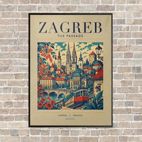 Thumbnail for ZAGREB - Poster - Canvas Framed - Beige