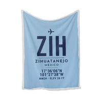 Thumbnail for Ixtapa-Zihuatanejo International Airport (ZIH) Bedding Sets & Blankets - Blanket - ID Tag - Light Blue