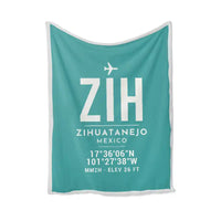 Thumbnail for Ixtapa-Zihuatanejo International Airport (ZIH) Bedding Sets & Blankets - Blanket - ID Tag - Turquoise