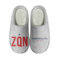 Thumbnail for Queenstown Airport (ZQN) Slippers & Flip Flops - Slippers - Cotton - Code - Different - Light Gray