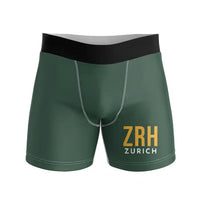 Thumbnail for Zurich Airport (ZRH) Men Boxers - Code - Dark Green
