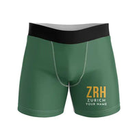 Thumbnail for Zurich Airport (ZRH) Men Boxers - Code + Name - Green