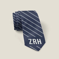 Thumbnail for Zurich Airport (ZRH) Ties - Tie - Stripe - Navy Blue