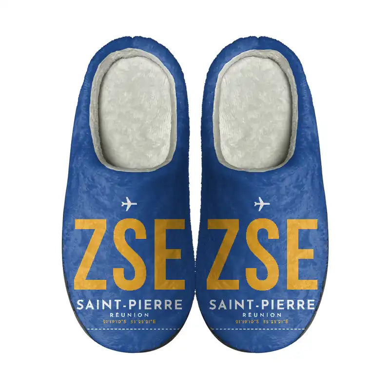 Saint-Pierre Pierrefonds Airport (ZSE) Slippers & Flip Flops - Slippers - Cotton - Code - Same - Blue