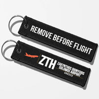 Thumbnail for Zakynthos International Airport Dionysios Solomos (ZTH) Aviator Key Chains - Black - Remove Before Flight
