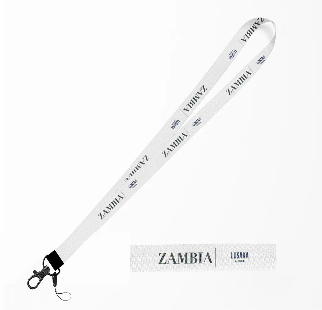 Zambia Country Series lanyard - white