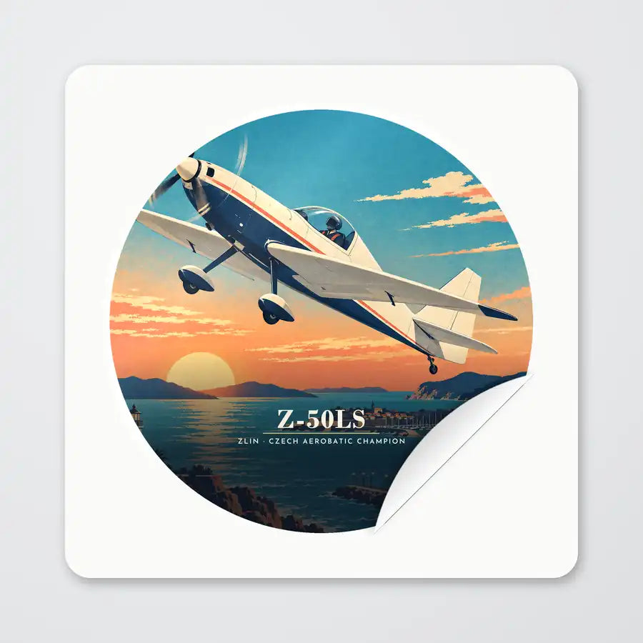 Zlin Z-50LS - 3D - Circle Sticker - Peel