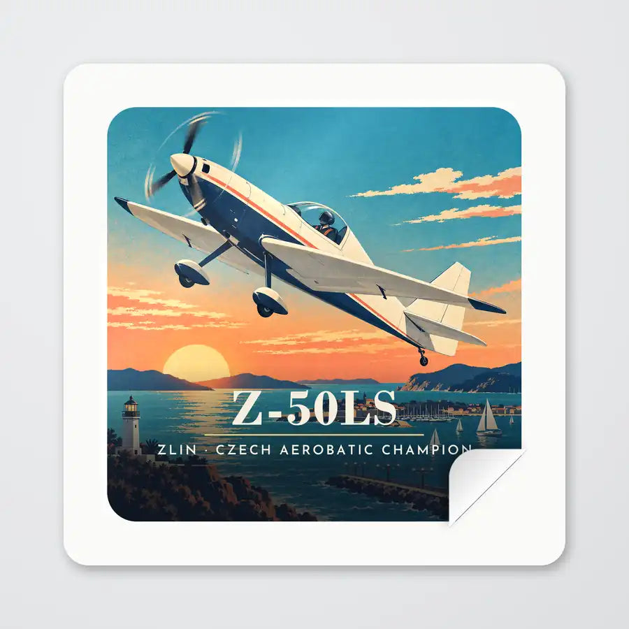 Zlin Z-50LS - 3D - Square Sticker - Peel