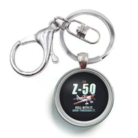 Thumbnail for Zlin Z-50LS - Cartoon - Circle Key Chain - Black
