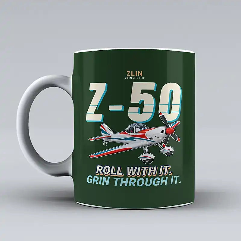 Zlin Z-50LS - Cartoon - Mug - Dark Green