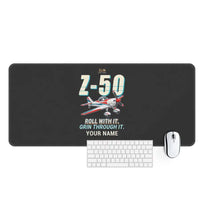 Thumbnail for Zlin Z-50LS - Cartoon + Name - Desk Mat - Black