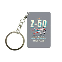 Thumbnail for Zlin Z-50LS - Cartoon + Name - Key Chain - Gray