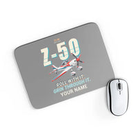 Thumbnail for Zlin Z-50LS - Cartoon + Name - Mouse Pad - Gray