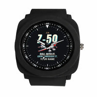 Thumbnail for Zlin Z-50LS - Cartoon + Name - Rubber Strap - Black
